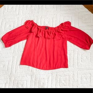 J. Crew Mercantile off the shoulder ruffle blouse